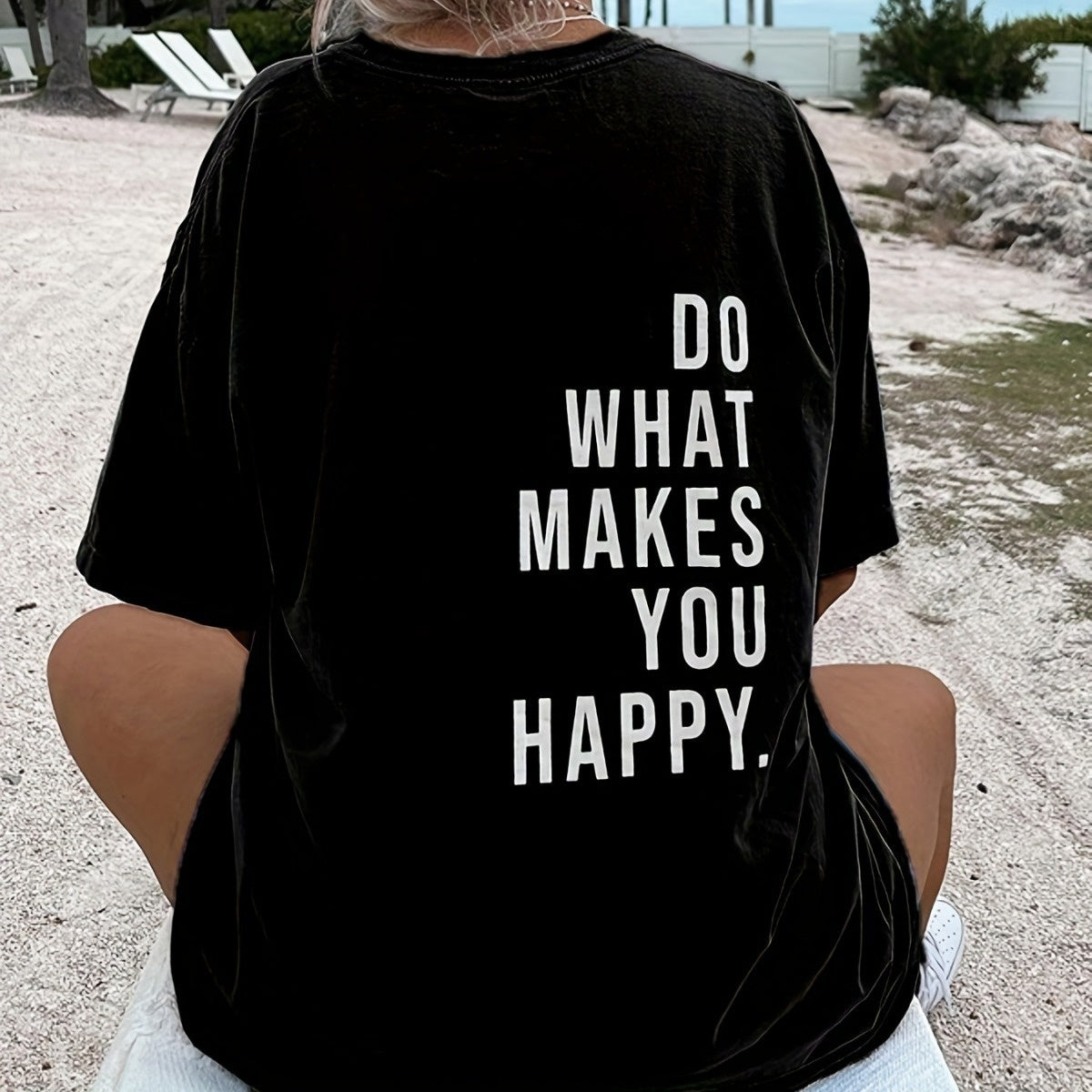 Women's "Do what makes you happy" Short Sleeved Top