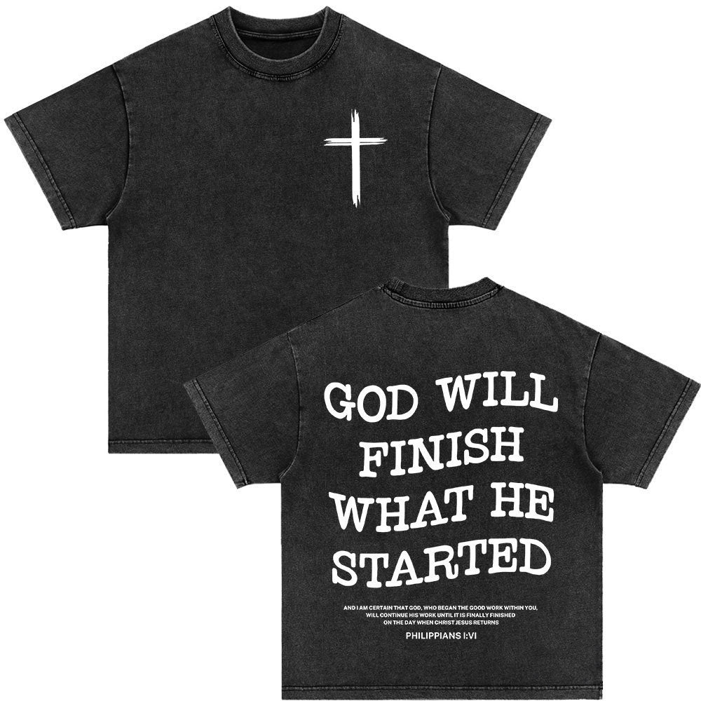 Retro Christ print Short-sleeved Shirt