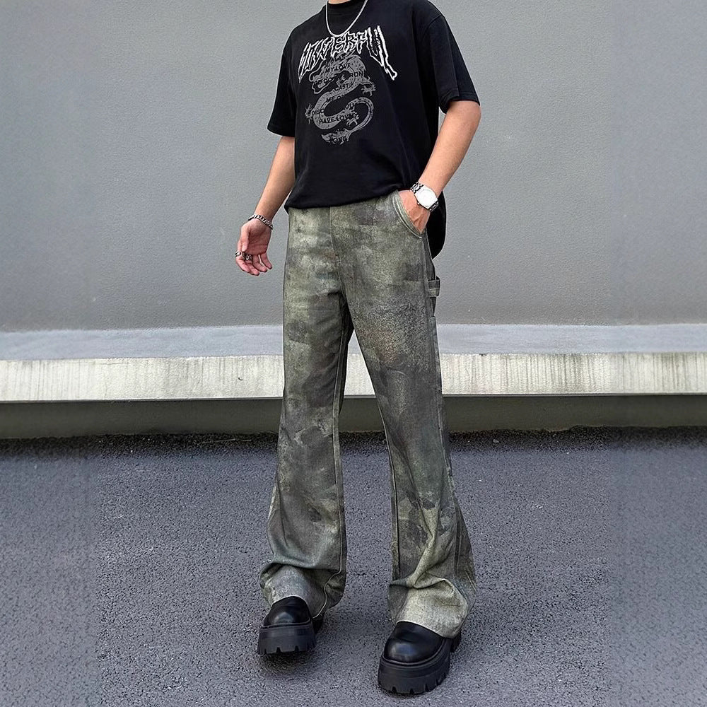 Retro Digital Direct Injection Camouflage Jeans Men's Fashion