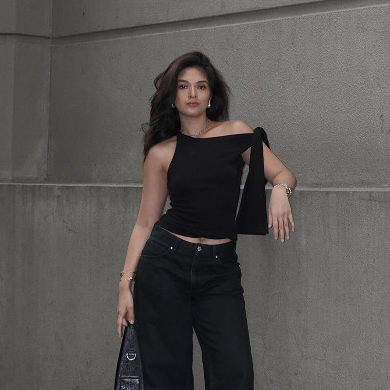 One-shoulder Versatile T-shirt For Women
