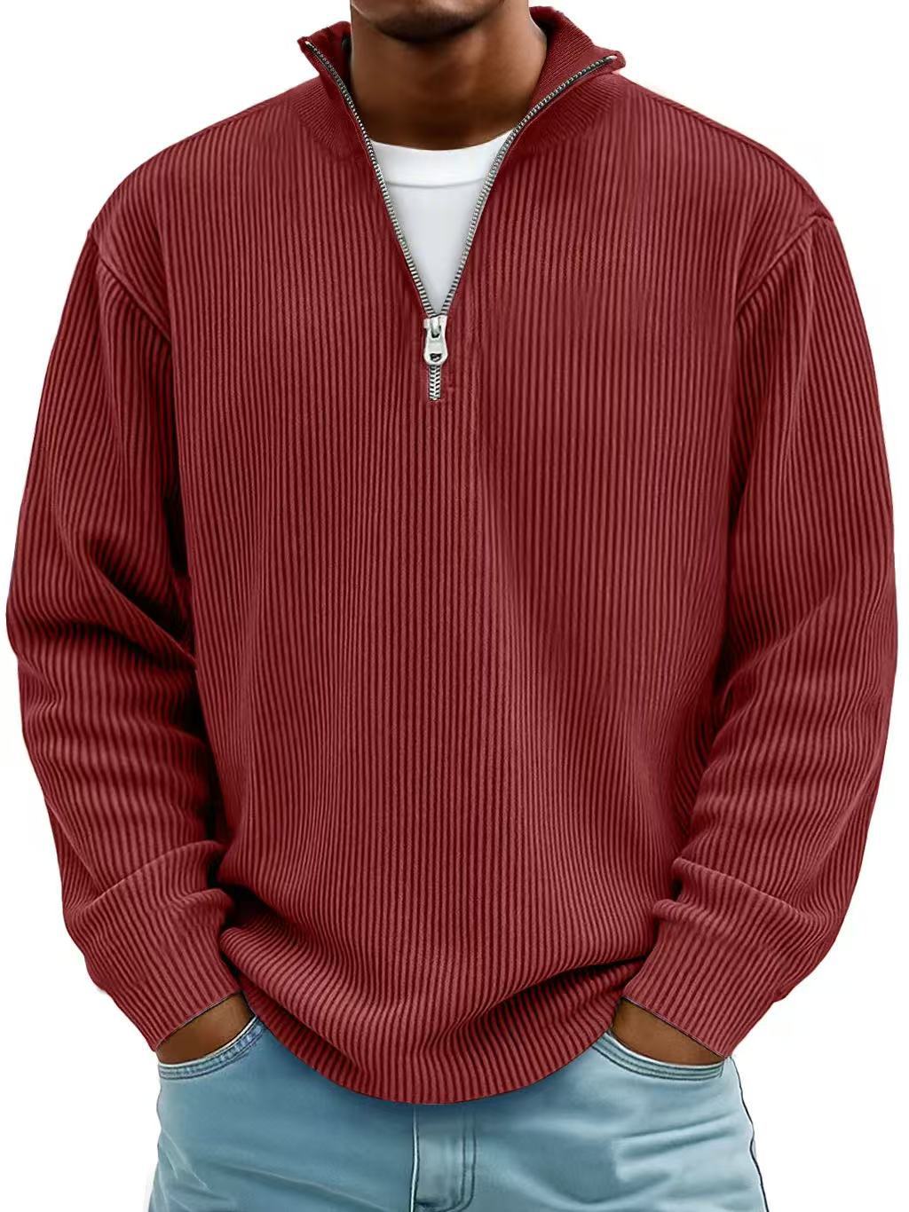 Mens Quater zipper Collar Sweatshirt