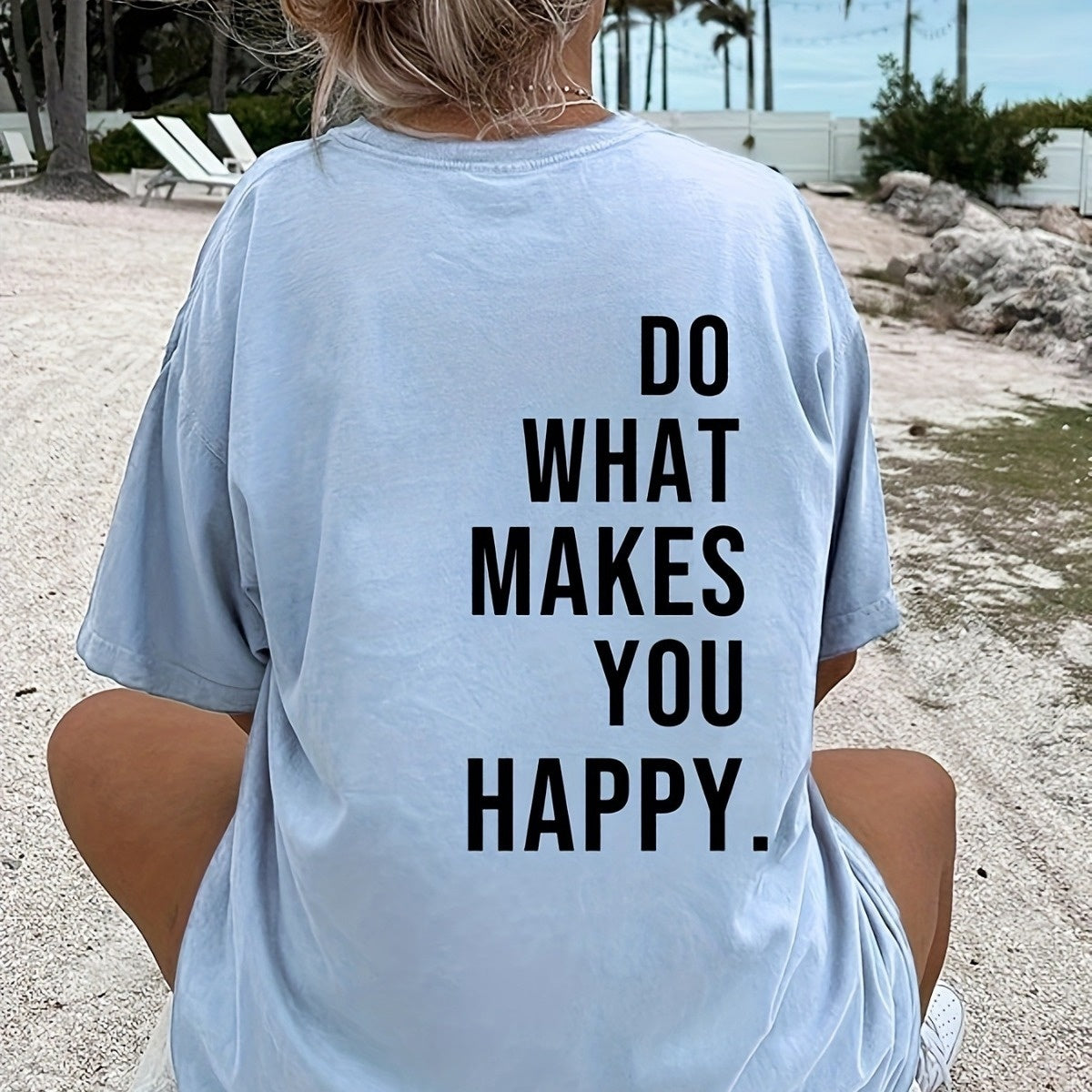 Women's "Do what makes you happy" Short Sleeved Top