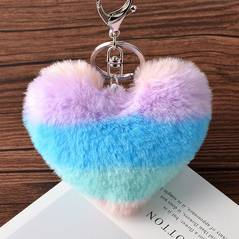 Love Rabbit Fur Plush Pendant Keychain