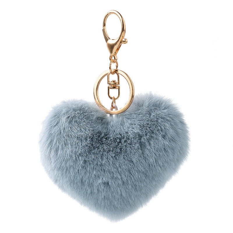 Love Rabbit Fur Plush Pendant Keychain