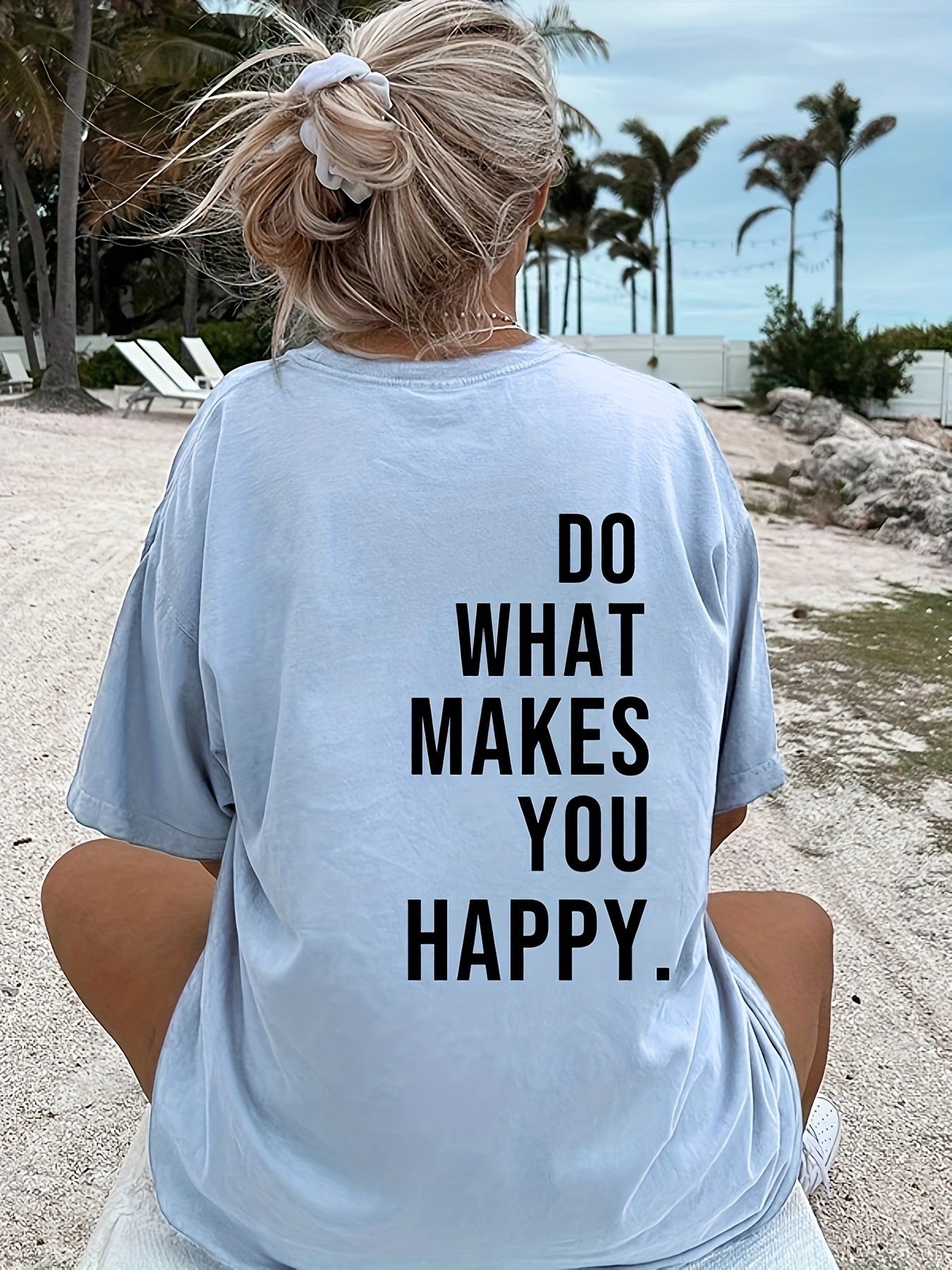 Women's "Do what makes you happy" Short Sleeved Top
