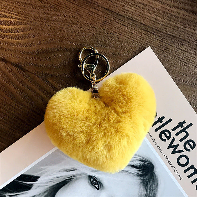 Love Rabbit Fur Plush Pendant Keychain