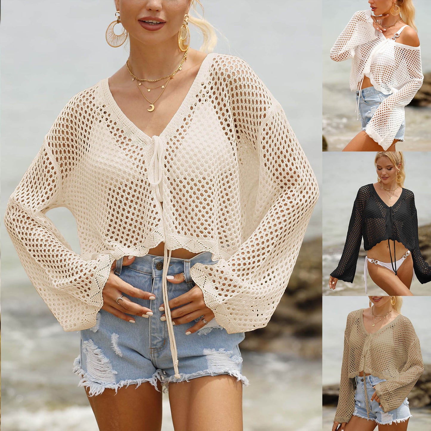 Women's Lace-up Cardigan