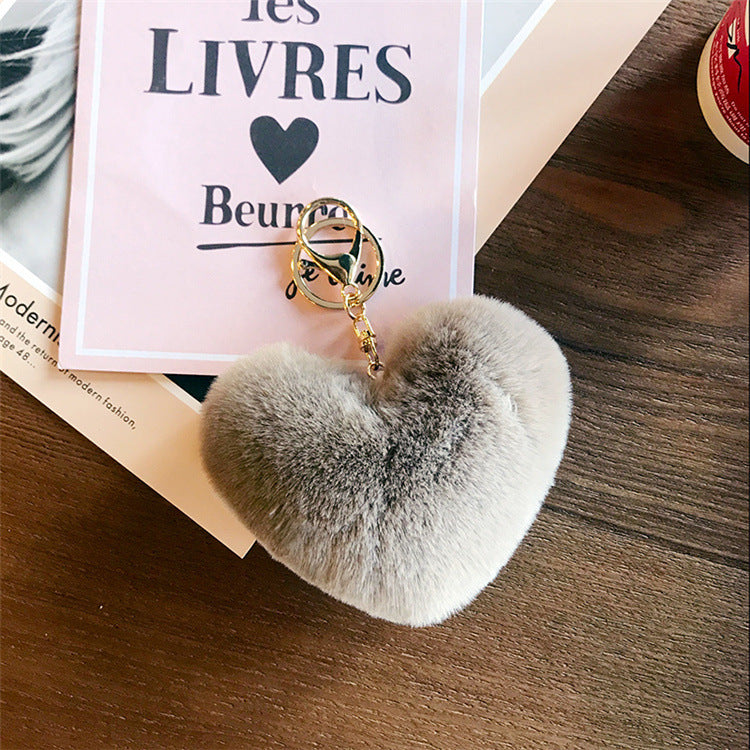 Love Rabbit Fur Plush Pendant Keychain