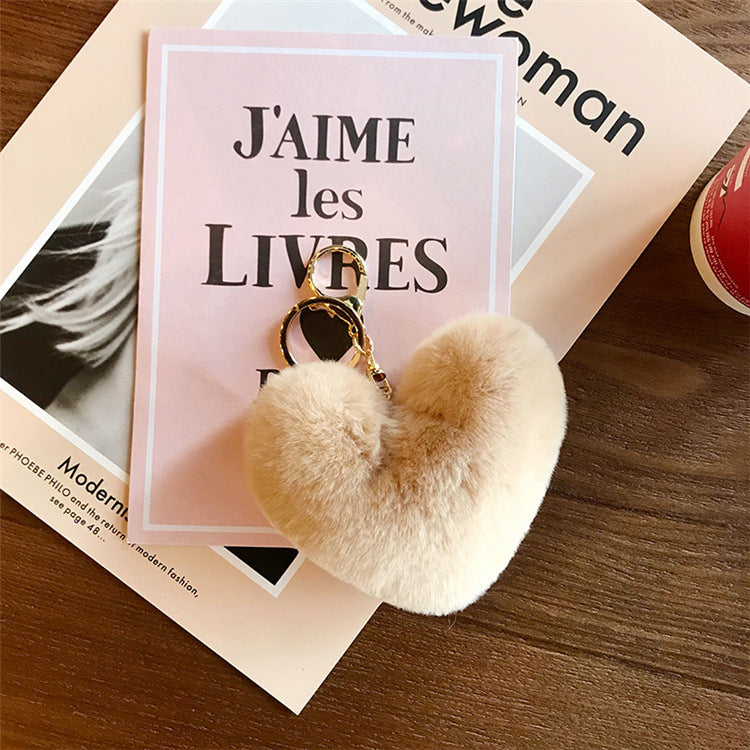 Love Rabbit Fur Plush Pendant Keychain