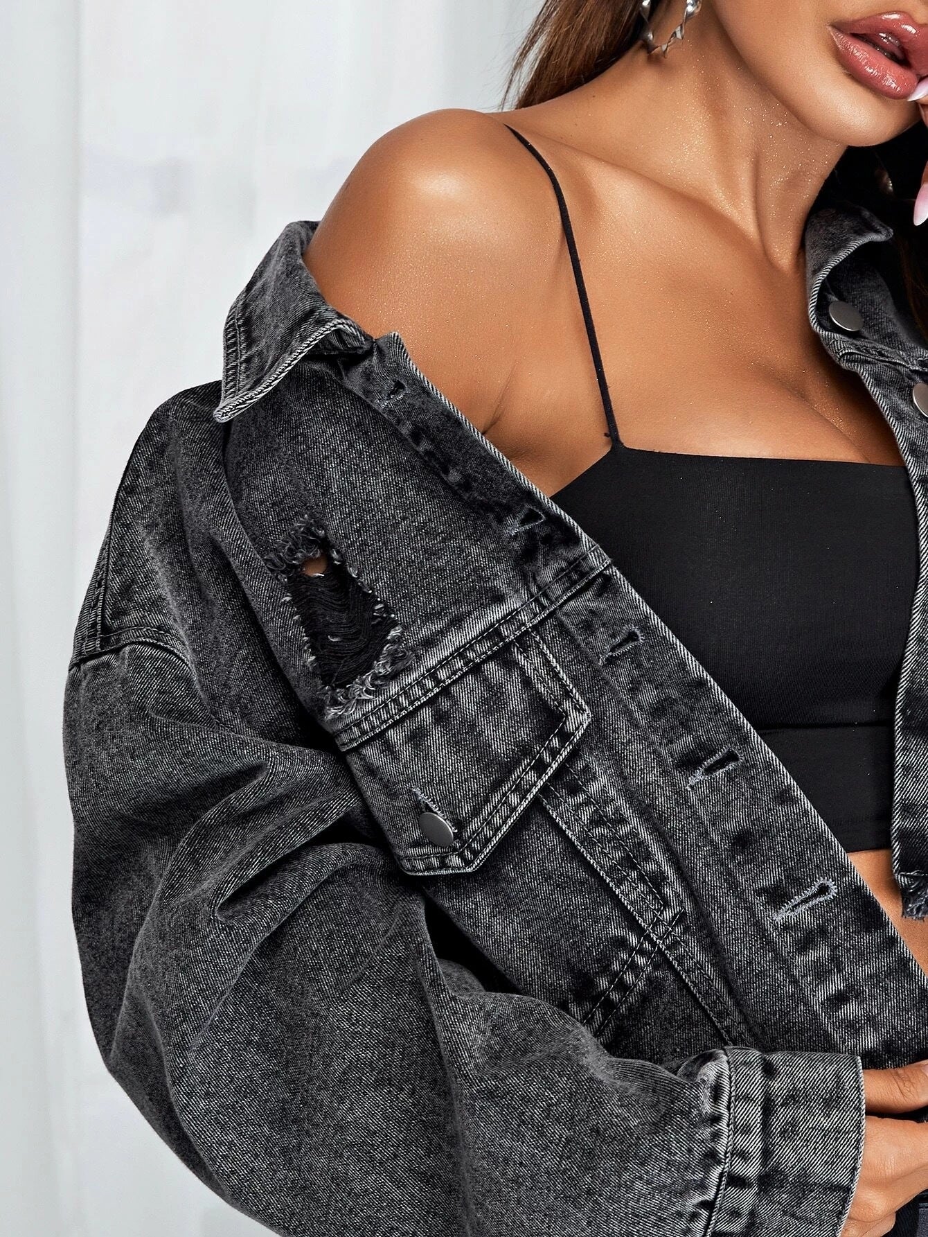New Fashion Frayed Denim Short Jacket