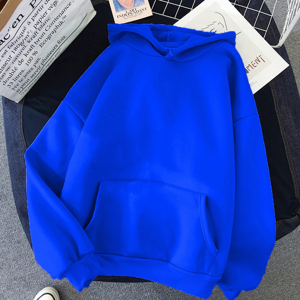 Girls Solid Color Hoodie Sweater