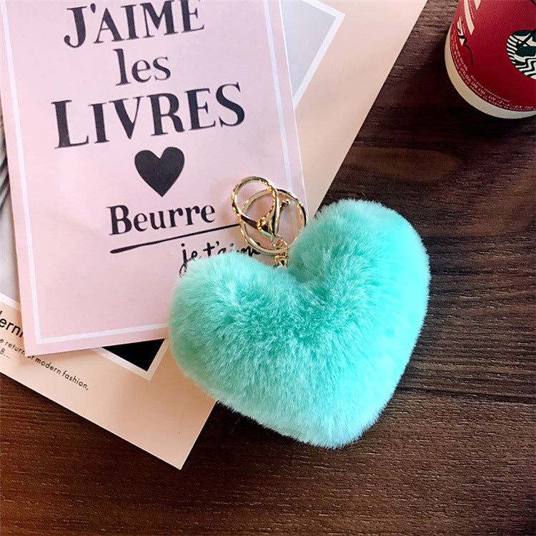 Love Rabbit Fur Plush Pendant Keychain
