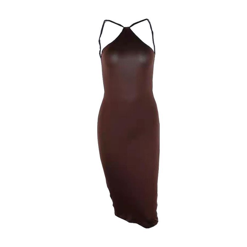 Sleeveless Halter neck Long Dress