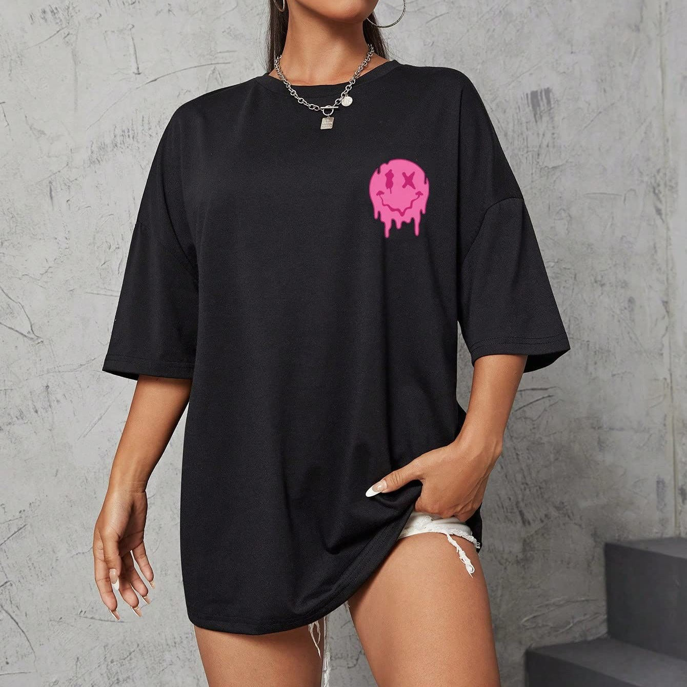 Trendy Loose Women's Short Sleeve