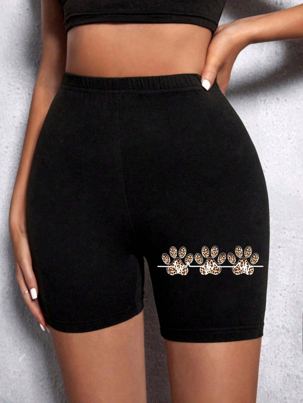Woman Tight Leopard Heart And Love Shorts