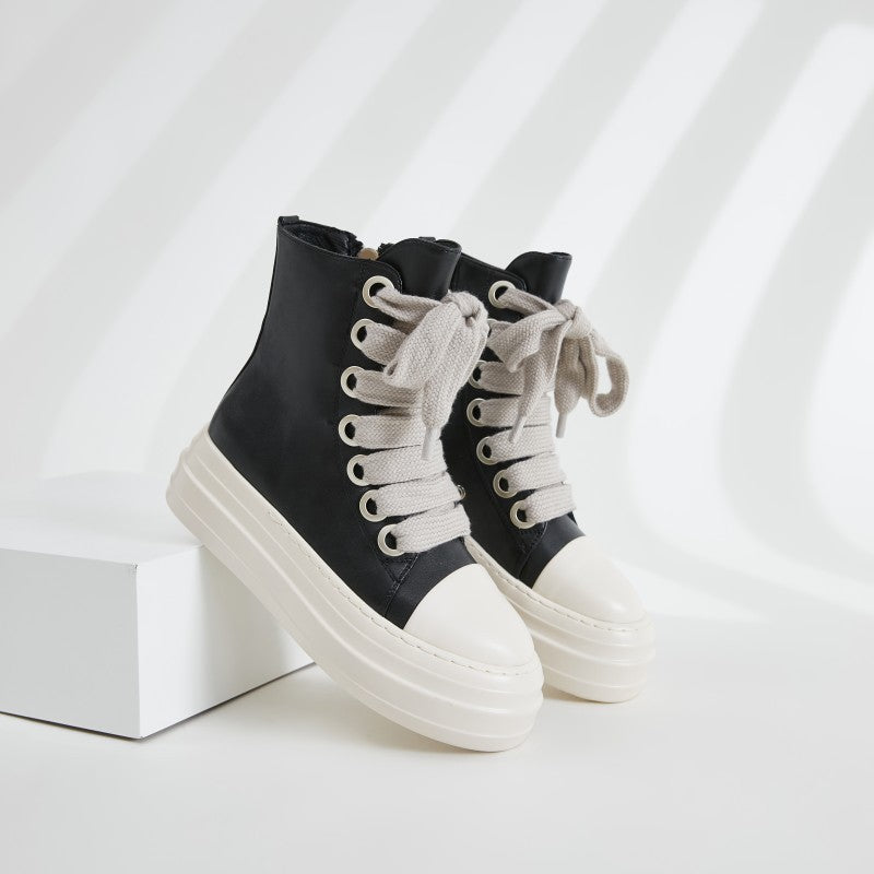 Unisex High-Top Thick-Lace Shoes