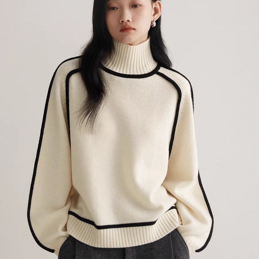 Autumn Half Turtleneck Sweater Fashion Knit Top Outerwear