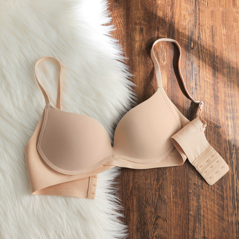 Ladies Gathering No Steel Ring Simple Breathable Underwear Bra
