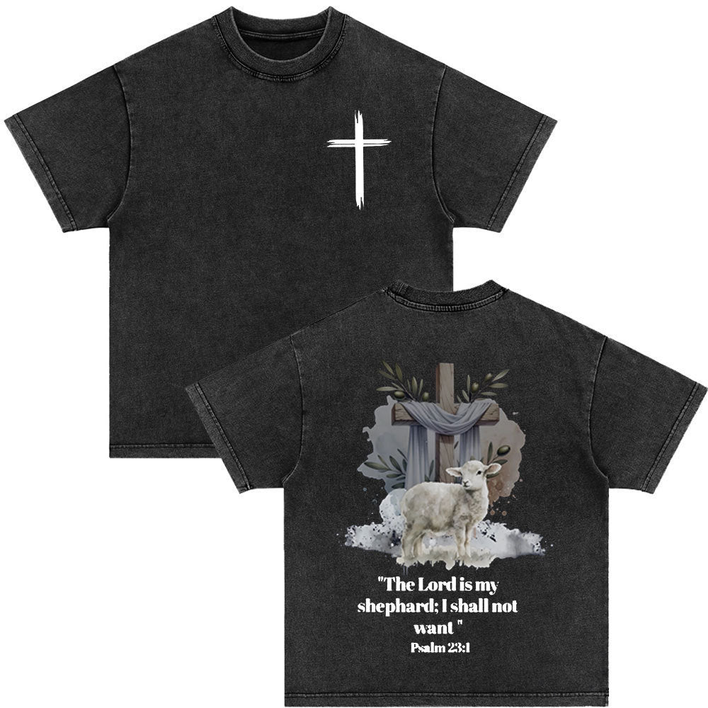 Retro Christ print Short-sleeved Shirt