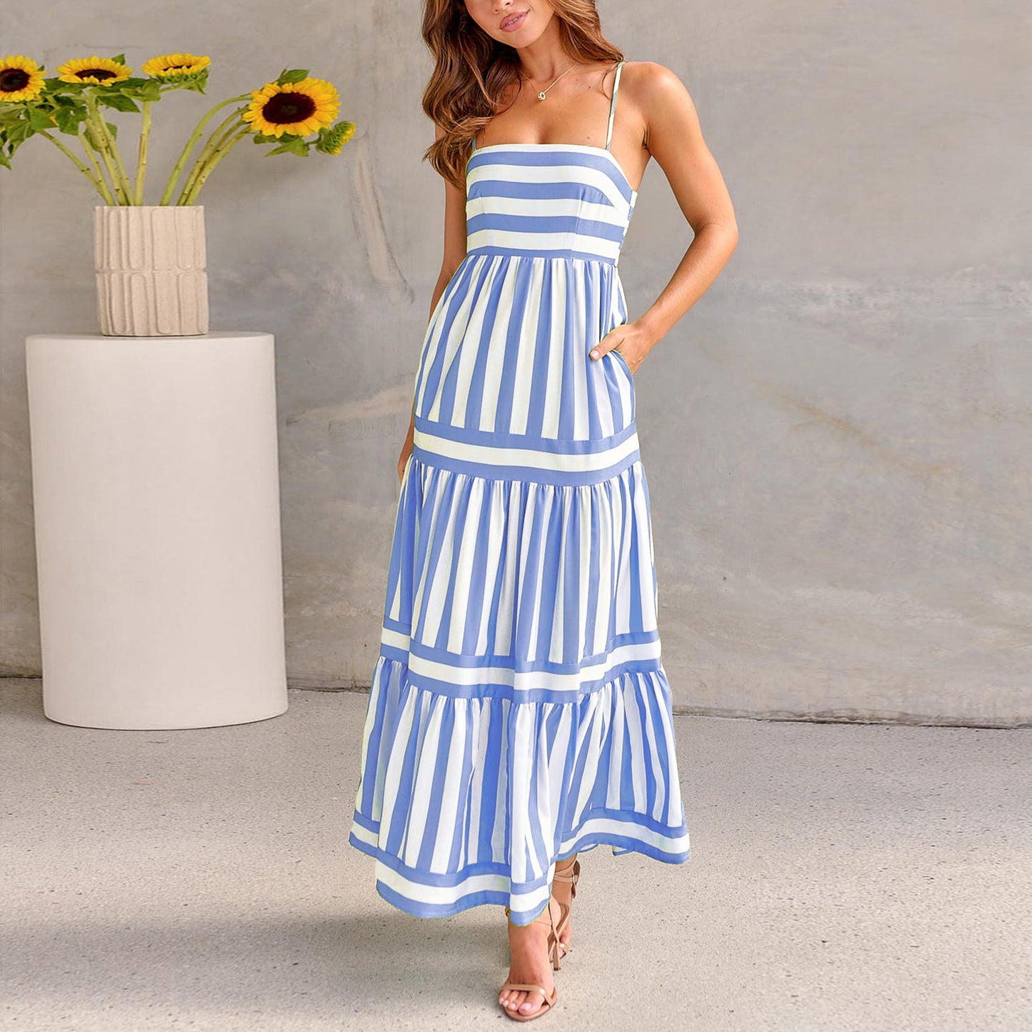Summer Striped Printed Dress
