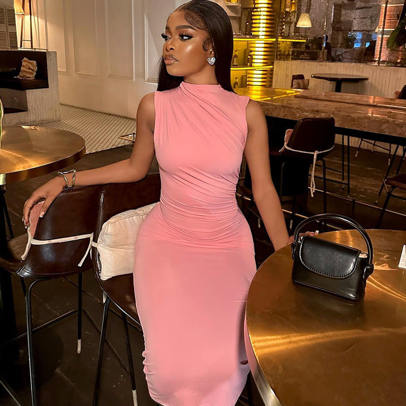Sleeveless Dress Round Neck Temperament Leisure