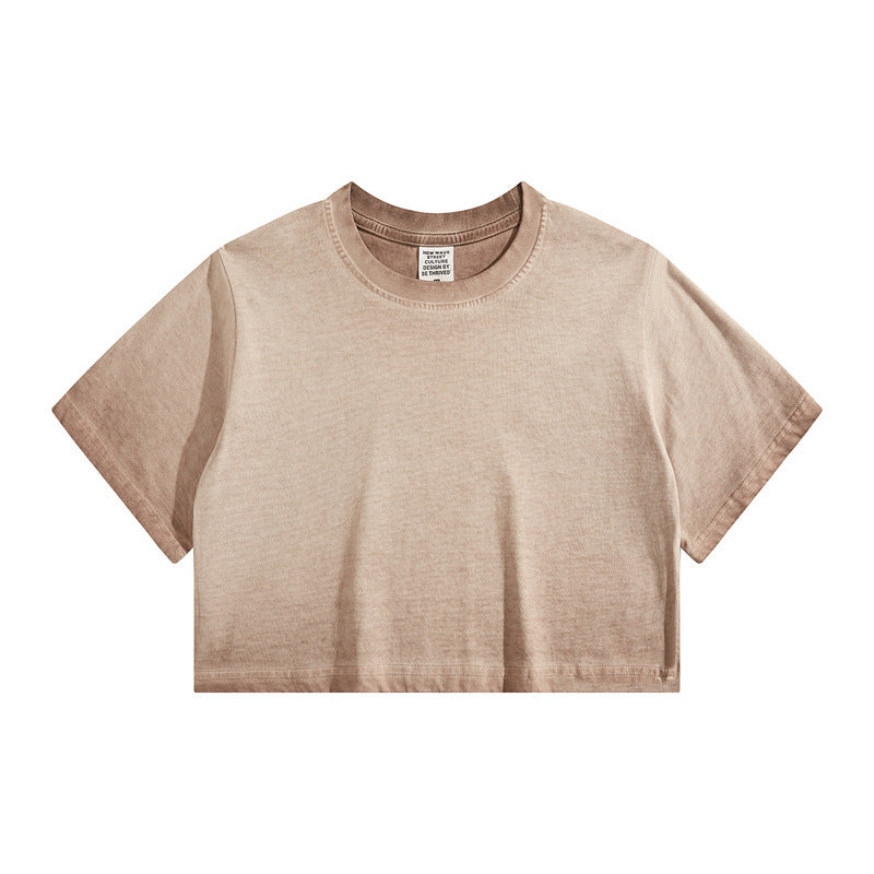 Distressed Colorful Frayed Cropped T-shirt