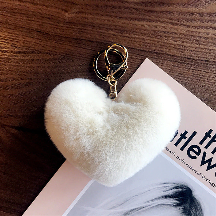 Love Rabbit Fur Plush Pendant Keychain