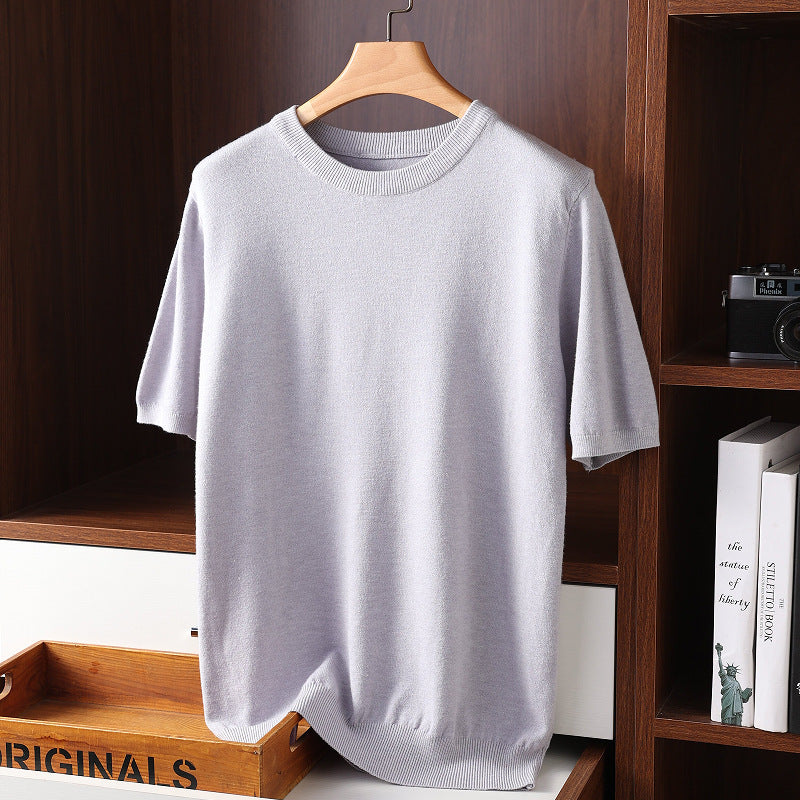 Round Neck Thin Casual T-shirt Knitwear