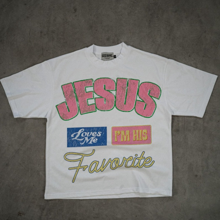 Streetwear Retro "I love Jesus" Printed shirts