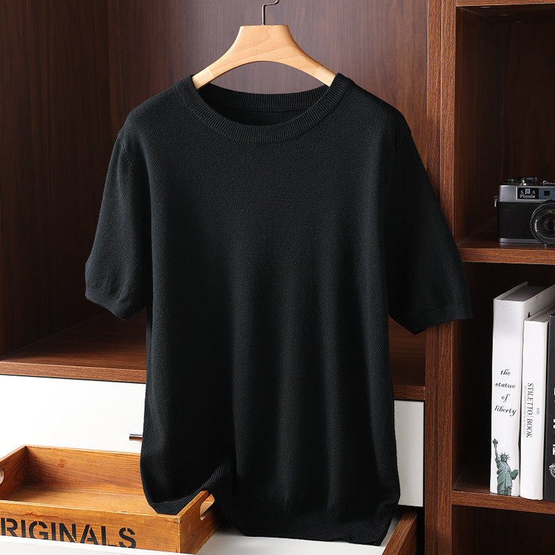 Round Neck Thin Casual T-shirt Knitwear