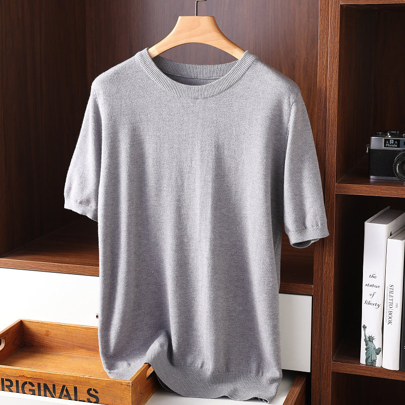 Round Neck Thin Casual T-shirt Knitwear