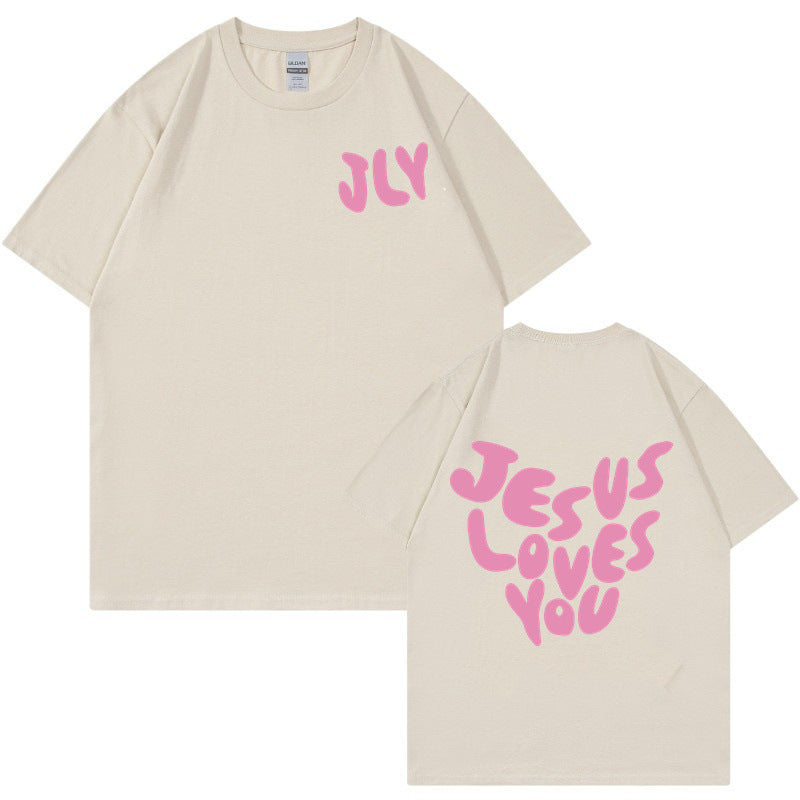 Letter Printing Personalized Design Short Sleeve Women