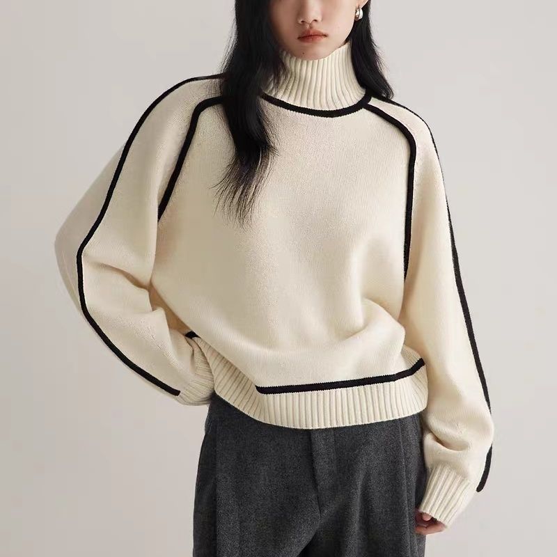 Autumn Half Turtleneck Sweater Fashion Knit Top Outerwear