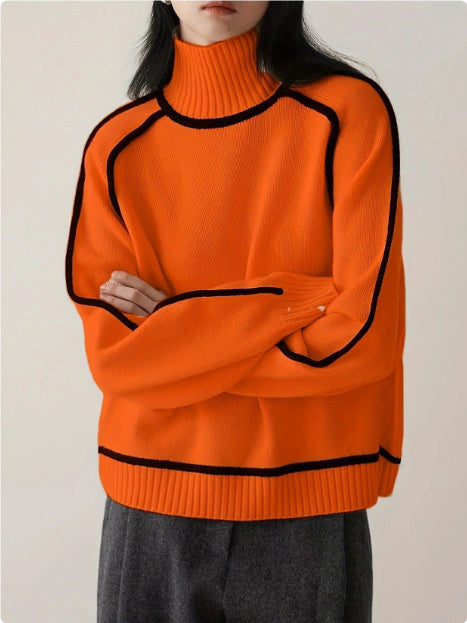 Autumn Half Turtleneck Sweater Fashion Knit Top Outerwear