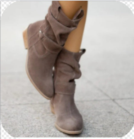 Women's Pointed Toe Suede Zipper Fashion Boots