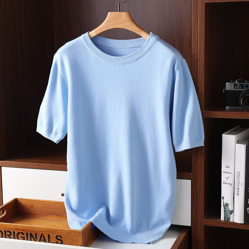Round Neck Thin Casual T-shirt Knitwear