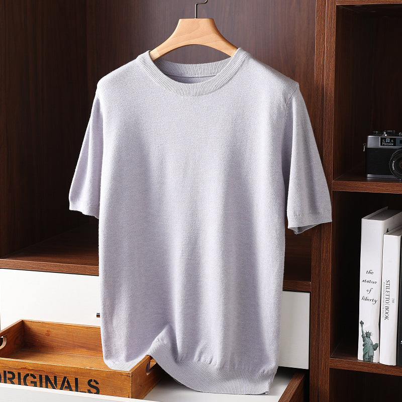 Round Neck Thin Casual T-shirt Knitwear