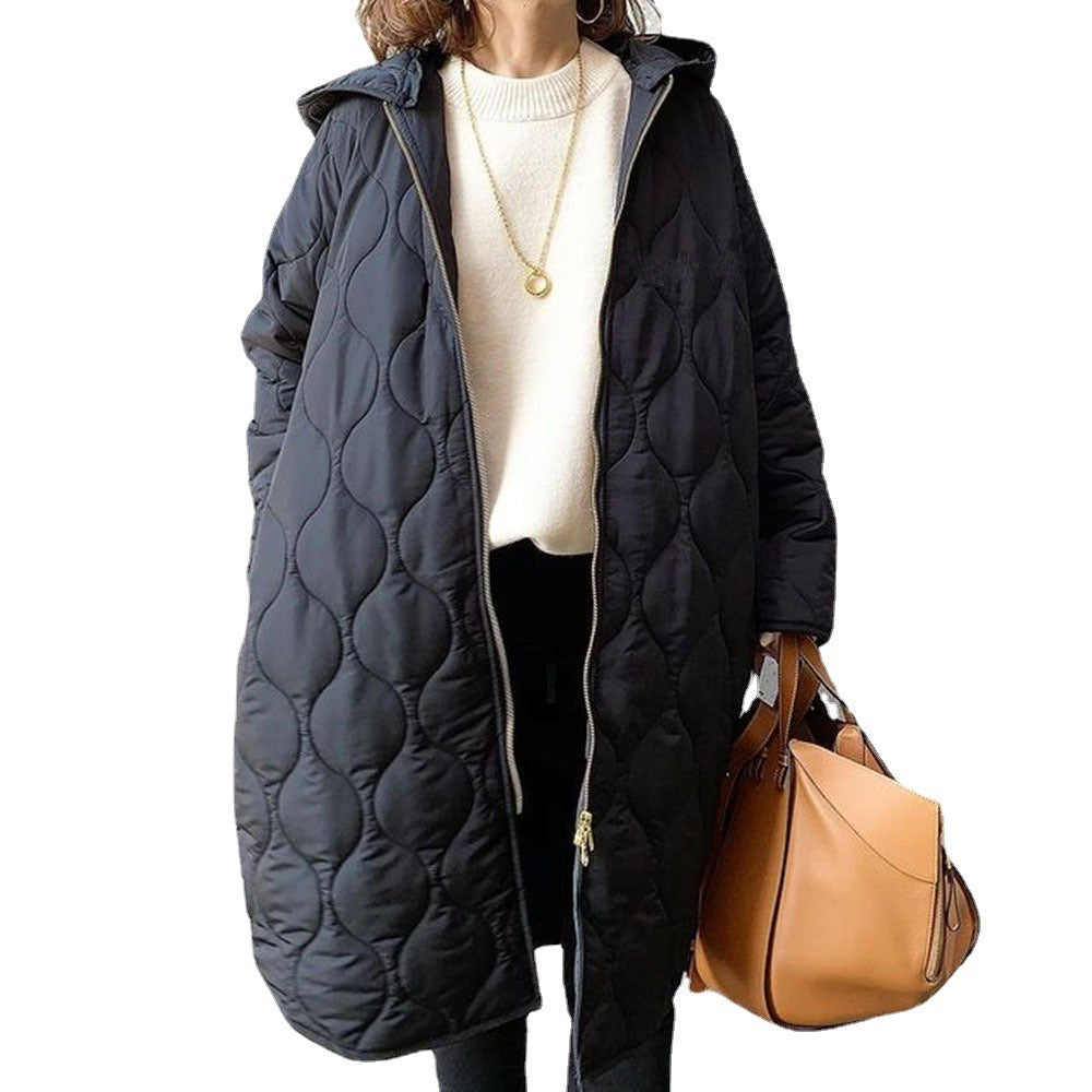 Women's Asymmetric Diamond Check Cotton Jacket