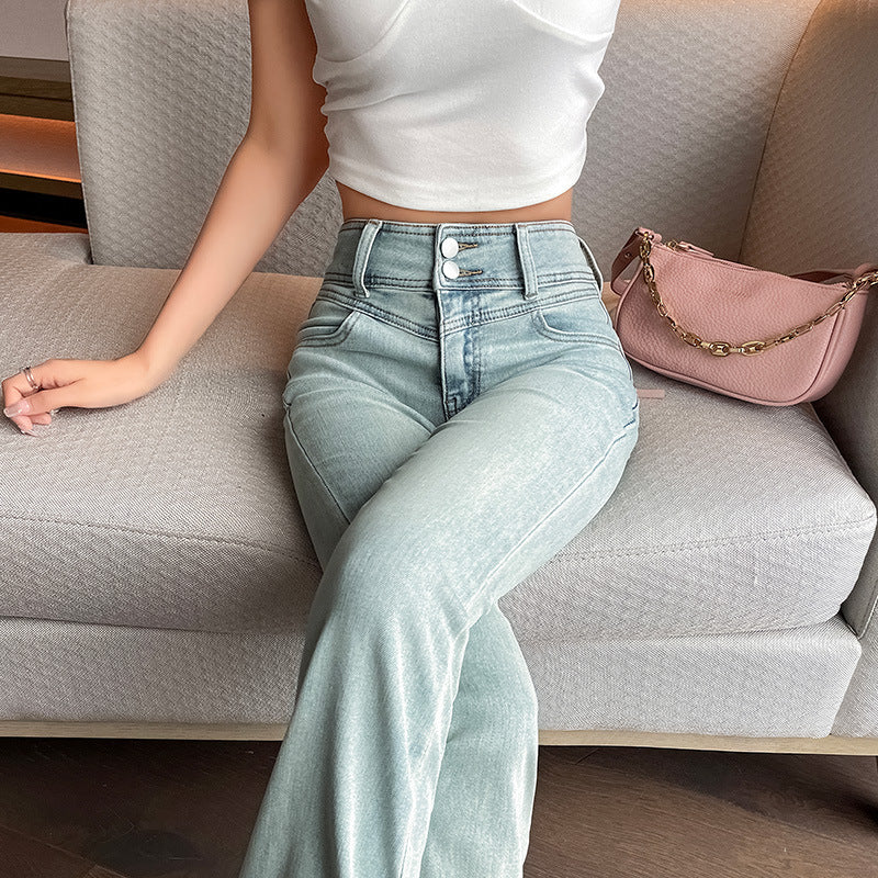 Bow Lace Stitching High Waist Casual Horseshoe Flared Pants