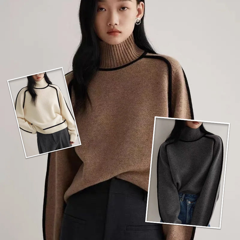 Autumn Half Turtleneck Sweater Fashion Knit Top Outerwear