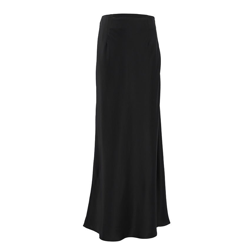 Women's Fashion Casual Satin Silk Skirt