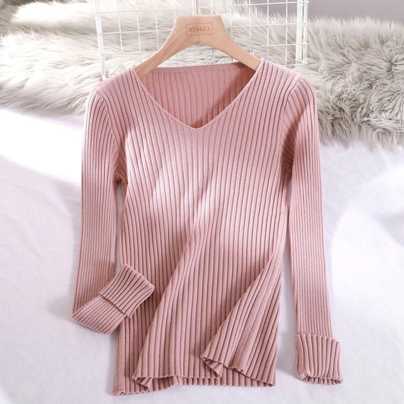 Knitted base sweater slim fit warm pullover top