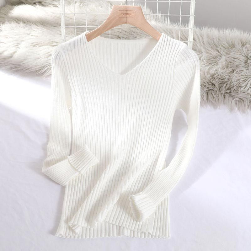 Knitted base sweater slim fit warm pullover top