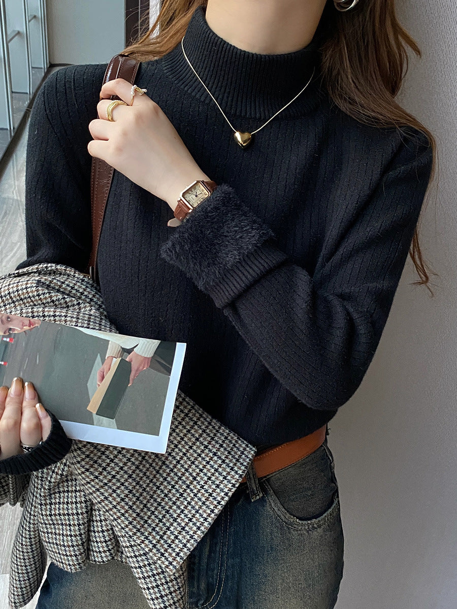 Velvet Padded Sweater Women's Autumn And Winter Knitted