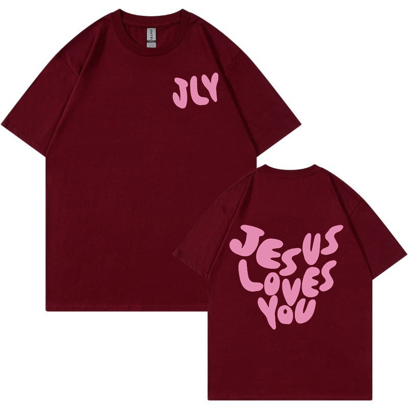 Letter Printing Personalized Design Short Sleeve Women
