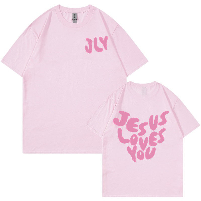 Letter Printing Personalized Design Short Sleeve Women