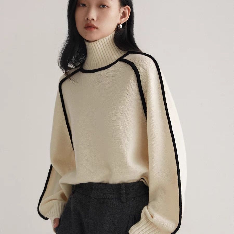 Autumn Half Turtleneck Sweater Fashion Knit Top Outerwear