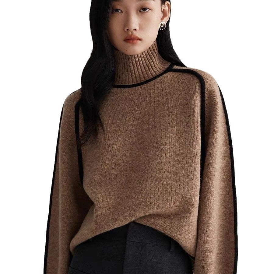 Autumn Half Turtleneck Sweater Fashion Knit Top Outerwear