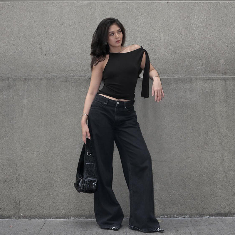 One-shoulder Versatile T-shirt For Women