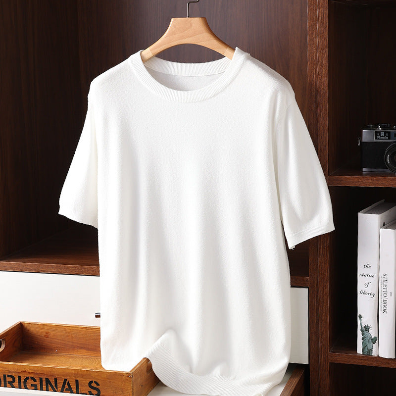 Round Neck Thin Casual T-shirt Knitwear